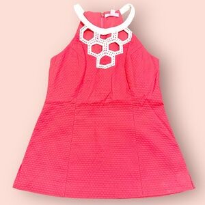 Lilly Pulitzer Pink Sleeveless Top with White Accents
